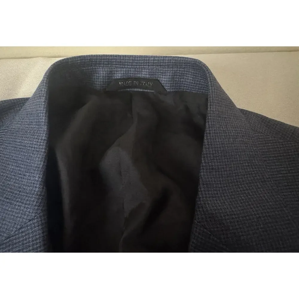 NWT Giorgio Armani Black Label ‘Soft’ Blue Micro-Pattern Suit 52EU/42US $3595.00